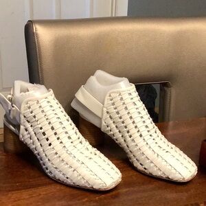 Donald Pliner Cassie White Woven Weave Leather